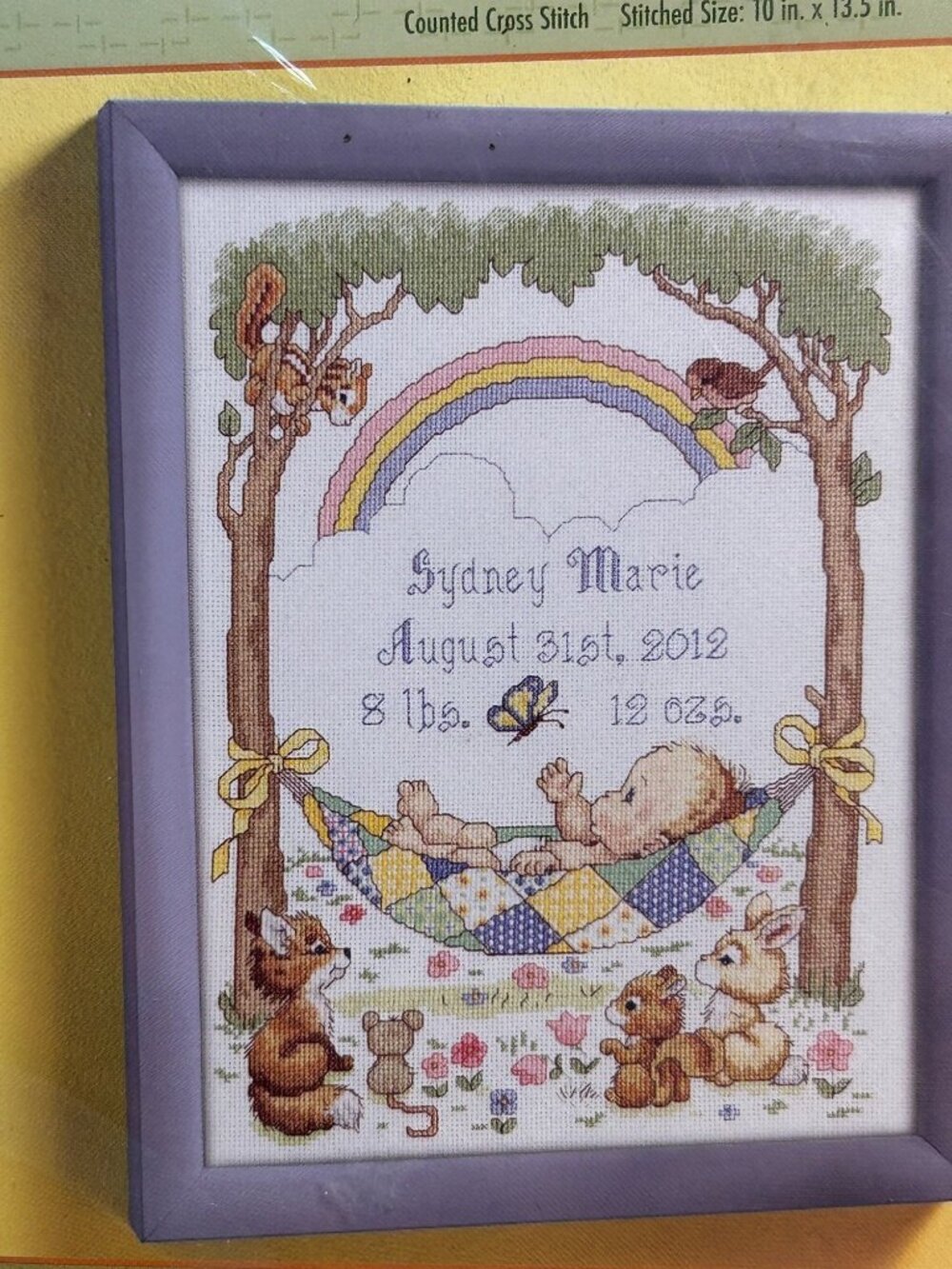 Bucilla Our Little Blessing Birth Record Cross Stitch Kit 10" X 13.5" 14-Count A - Picture 2 of 6